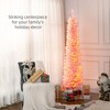 6' Prelit Christmas Trees, Pencil Artificial Christmas Tree with Colorful Surface Branches, Colorful LED Lights - 4 of 4