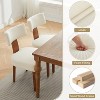 Angel Sar Set of 2 Modern Armless Dining Chairs with Curved Backrest, Linen Upholstery & Solid Wood Legs, Beige - 4 of 4