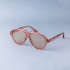 Women's Round Flattop Plastic Aviator Sunglasses - A New Day™ Pink - 2 of 2