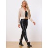 INSPIRE CHIC Women's Sequin Sparkle Front Zipper Cropped Bomber Jacket - 3 of 4