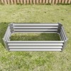 DOMETOUR Metal Raised Garden Bed, Rectangle Raised Planter 4×2×1ft for Flowers Plants, Vegetables Herb - 4 of 4