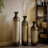 Angel Sar 3-Piece Gradient Metal Vase Set, Tall Floor Vases with Silver to Brown Ombre Finish, 28.34" 24.4" 20.4" H Modern Home Decor - 2 of 4