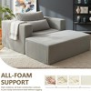 QingMoon Deep-Seat Compressed Sofa, Modular Boneless Couch, Corduroy Lounge Chair with Ottoman and Wide Arms for Living Room, Apartment - 3 of 4