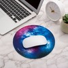 Insten 2 Pack Round Mouse Pad Galaxy Space Nebula Design, Stitched Edges, Non Slip Rubber Base, Smooth Surface Mat, (7.9" x 7.9") - 2 of 4