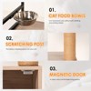 ORRD  Modern Cat Tree w/Litter Box Enclosure, Hammock, Bed, Scratching Posts & Food Station – Gray+White - 3 of 4