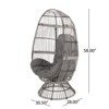 DSVIMOY Egg Chairs, Patio Egg Chair with Cushion and Pillow, Rattan Egg Chairs for Porch, Grey &Taupe, 30.5"*28"*58" - 3 of 4