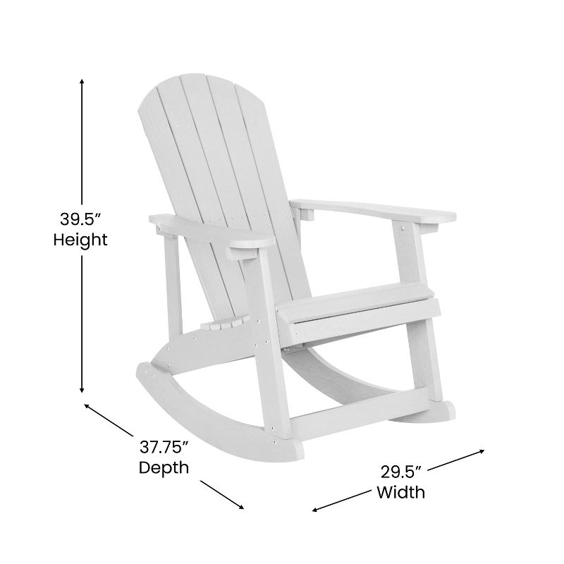 Emma and Oliver Classic All-Weather Poly Resin Rocking Adirondack Chair with Stainless Steel Hardware for Year Round Use, 5 of 12