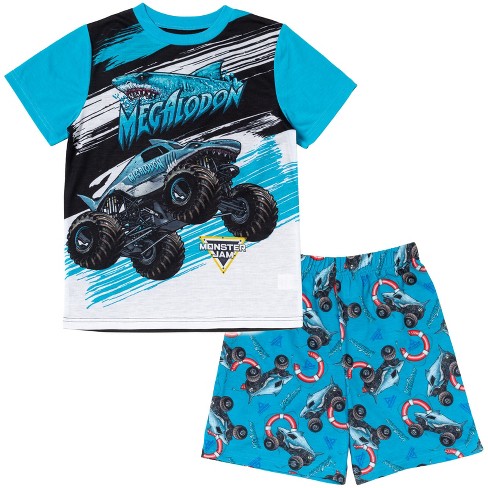 Monster Jam Megalodon Little Boys Pullover Pajama Shirt And Shorts ...