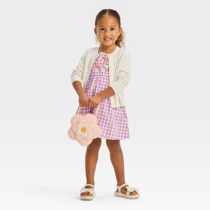 Toddler Girls' Gingham Dress - Cat & Jack™ Purple, 4 of 5