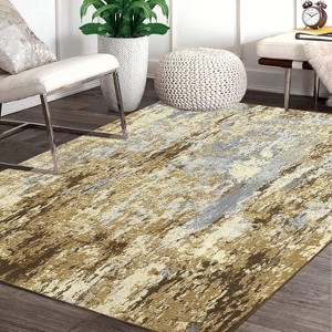 Modern Abstract Rug – Washable, Non-Slip, Ultra-Thin, Low Pile, Non-Shedding Area Rug for Living Room,Bedroom,Home Office, Contemporary - 1 of 4