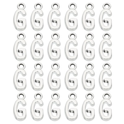 Unique Bargains Metal Bulk Elegant DIY Crafts Jewelry Making Initial Pendant 50 Pcs