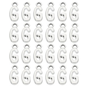 Unique Bargains Metal Bulk Elegant DIY Crafts Jewelry Making Initial Pendant 50 Pcs - 1 of 4