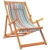 vidaXL Multicolor Fabric Folding Beach Chairs - Solid Eucalyptus Frame, 3 Recline Positions, Portable Outdoor Seating - 3 of 4