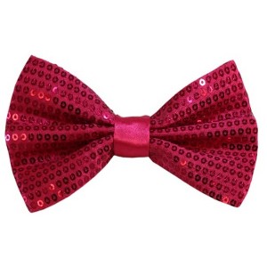 Men's Solid Color 3 W And 5 L Inch Pre-Tied adjustable Sequin Bow Ties - 1 of 3