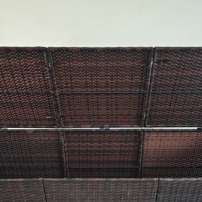 Mixed Brown Wicker and Plastic Outdoor Deck Box, 70.9"