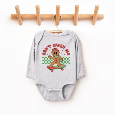 The Juniper Shop Gingerbread Man Skateboard Baby Long Sleeve Bodysuit