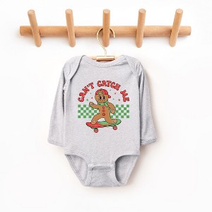 The Juniper Shop Gingerbread Man Skateboard Baby Long Sleeve Bodysuit - 1 of 3