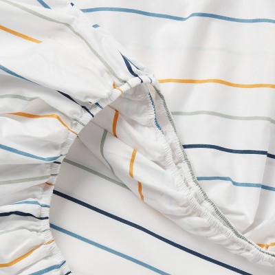 Full Solid Cotton Kids' Sheet Set Navy - Pillowfort™: 4-piece Full Size, 220 Thread Count, Oeko