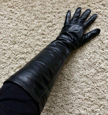 target long leather gloves