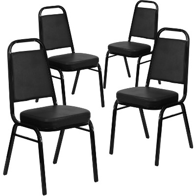 Emma and Oliver 4 Pack Trapezoidal Back Stacking Banquet Chair