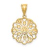 Black Bow Jewelry 14k Yellow Gold and White Rhodium Scalloped Filigree Pendant, 16mm - 3 of 4