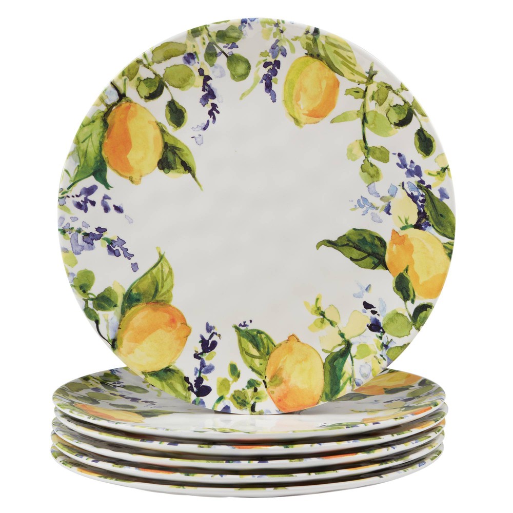 Photos - Other kitchen utensils Certified International Set of 6 Lemon Zest Dinner Plates  