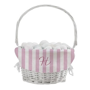 Personalization Mall Delicate Stripes Personalized Easter Basket with Folding Handle - 1 of 2