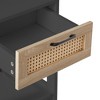 TROPOW Rattan Nightstands, with Rattan Decor Drawer and Open Shelf,Farmhouse Nightstand Bedside Table with Drawer and Storage Shelf - 4 of 4