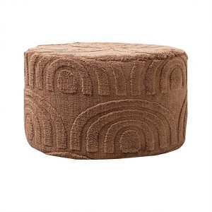Itopfox Round Ottoman Pouf Foot Stool Seat Faux Fur Bean Bag Foot Rest Floor Chair Leg Rest for Living Room, Bedroom or Wedding Gifts - 1 of 4