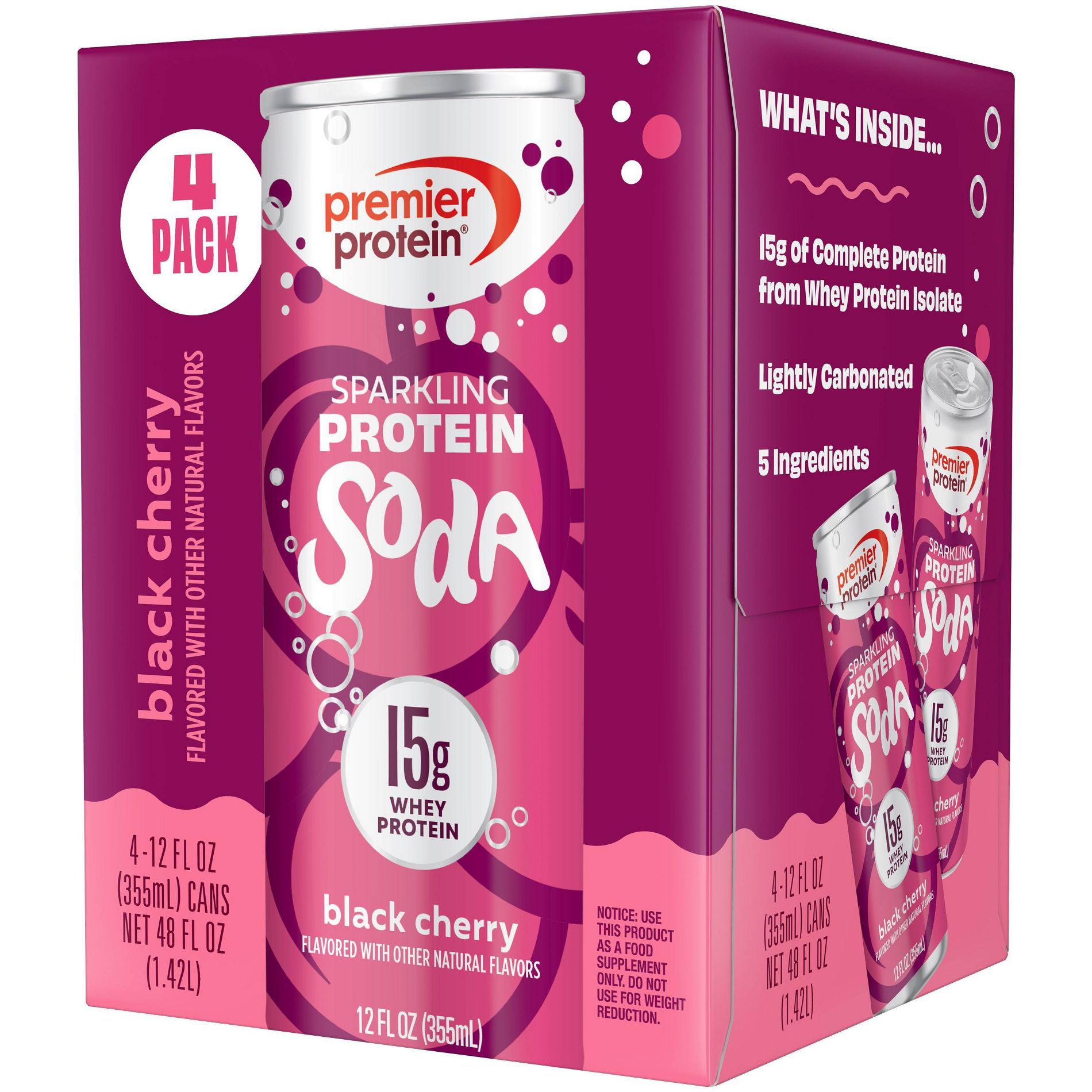 Premier Protein Ready To Drink Black Cherry Protein Shakes - 15g Protein - 4pk/ 12 fl oz