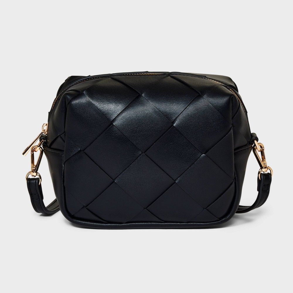 Photos - Women Bag Cube Crossbody Bag - A New Day™ Black