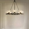 ALOADECOR 8-Light 35'' Wide Modern Matt Black Chandelier Farmhouse Blown Glass Pendant For Living Room Dining Room - 3 of 4