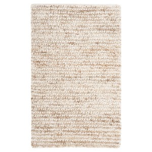 White/Beige Solid Woven Accent Rug - (3