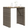 vidaXL Patio Bar Table with Acacia Wood Top Gray 41.3"x31.5"x43.3" Poly Rattan - 4 of 4