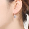 Guili 18k Rose Gold Plated Sterling Silver Antique Drop Huggie Hoop Earrings with Cubic Zirconia Accents, Perfect for a Chic and Elegant Look - 2 of 3