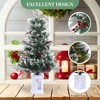 3FT/4.5FT Prelit Snow Flocked Christmas Tree, 78 LED, Tabletop Xmas Tree with Different Base for Decor - 4 of 4