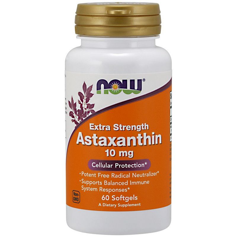 Now Foods Astaxanthin 10 mg Softgels  -  60 Softgel, 1 of 3