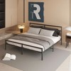 NicBex Twin/Queen/King Size Metal Platform Bed Frame with Headboard,Mattress Foundation with Steel Slat Support,Under Bed Storage,Easy Assembly,Black - 2 of 4