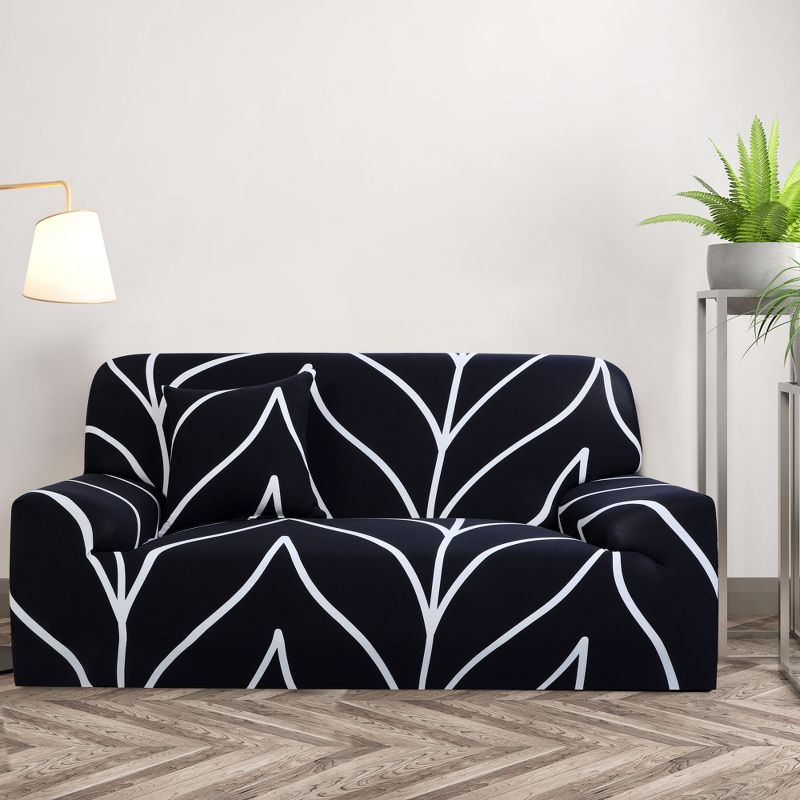PiccoCasa Stretch Sofa Cover Printed Couch Slipcover for Sofas Couch with One Pillowcase, 3 of 4