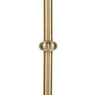 Antique Brass Adjustable Floor Lamp with White Empire Shade
