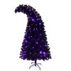 Pre-Lit Black Christmas Tree with LED Lights, Curved Artificial Xmas Tree with 900 Branch Tips, Unique Whimsical Holiday Decoration for Home - 3 of 4