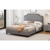 Okak Velvet Platform Bed Frame with Upholstered with Ruched Button Tufted Headboard Wood Slats No Box Spring Needed Easy Assembly - 2 of 4