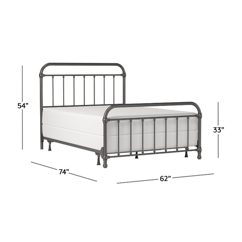 Queen Kirkland Metal Bed Aged Pewter - Hillsdale Furniture, 4 of 14