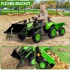 3 in 1 Kids Ride On Tractor with Detachable Trailer, 12V Electric Bulldozer with Shovel Bucket - 2 of 4