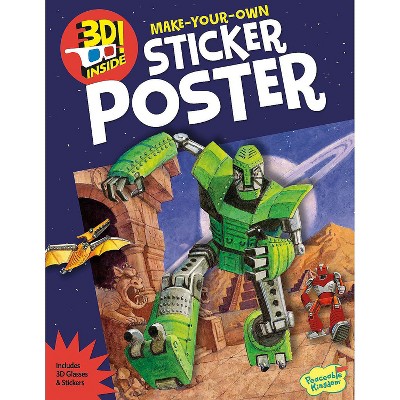 MindWare Robot Space Invasion-3D Poster Sticker Acitivity Book - Stickers - 4 Pieces