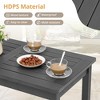 Outdoor Coffee Table Rectangle, HDPS Patio Coffee Tables for Outside, All Weather Patio Coffee Table with Slatted Tabletop for Garden, Balcony Black - 4 of 4
