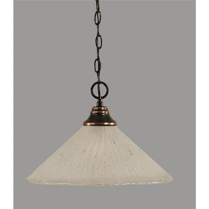 Toltec Lighting Any 1 - Light Pendant in  Black Copper with 16" Frosted Crystal Shade - 1 of 1