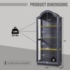 72" Arched Glass Display Cabinet, 4-Tier Display Curio Cabinet with 20 Color LED Lights, Modern Display Case Shelf for Living Room - 3 of 4
