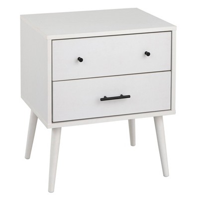 Maylis Nightstand Mellow White - Buylateral: 2 Drawers, Modern Bedside ...