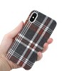Reiko iPhone X/iPhone XS Checked Fabric Case in Brown - 3 of 4